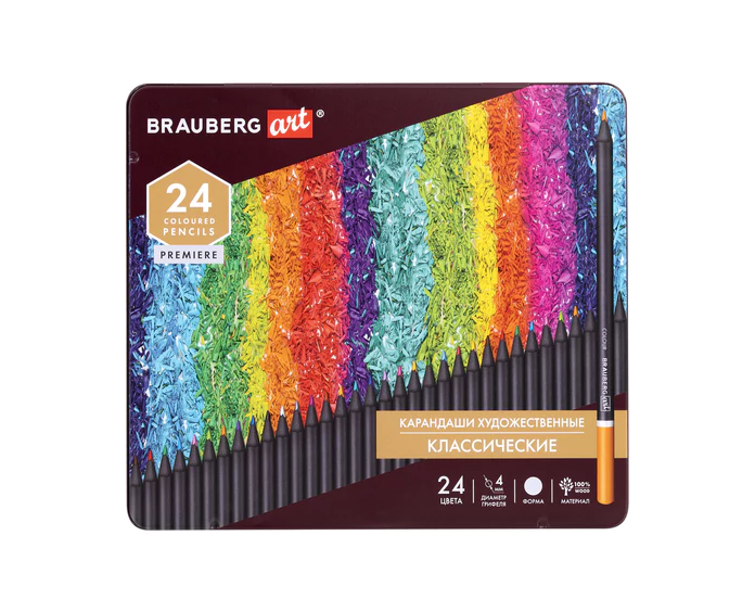 ��������� ������� 24�� BRAUBERG "ART PREMIERE" ��������������,������ ������� 4��, ������. ����