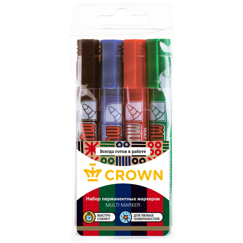 ����� ������������ �������� Crown "Multi Marker" 4��., ����������, 3��, ����� � ������������