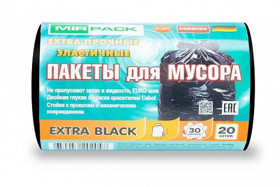 ����� �/������  30�/20�� MIRPACK "EXTRA black" ��� 35��� ������ (10���/��)